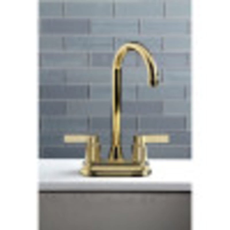 Kingston Brass KB8497NDL NuvoFusion 4" Centerset Bar Faucet, Brushed Brass - Image 4